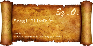 Szegi Olivér névjegykártya