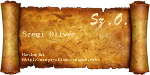Szegi Olivér névjegykártya